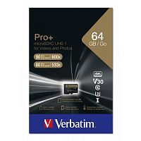 Карта памяти 64GB microSDHC Verbatim Pro+