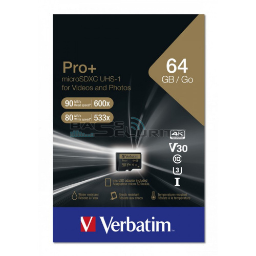 Карта памяти 64GB microSDHC Verbatim Pro+